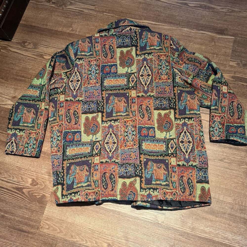 White Stag Plus Tapestry Jacket 22W/24W Beaded Boho Western Country - Picture 4 of 12